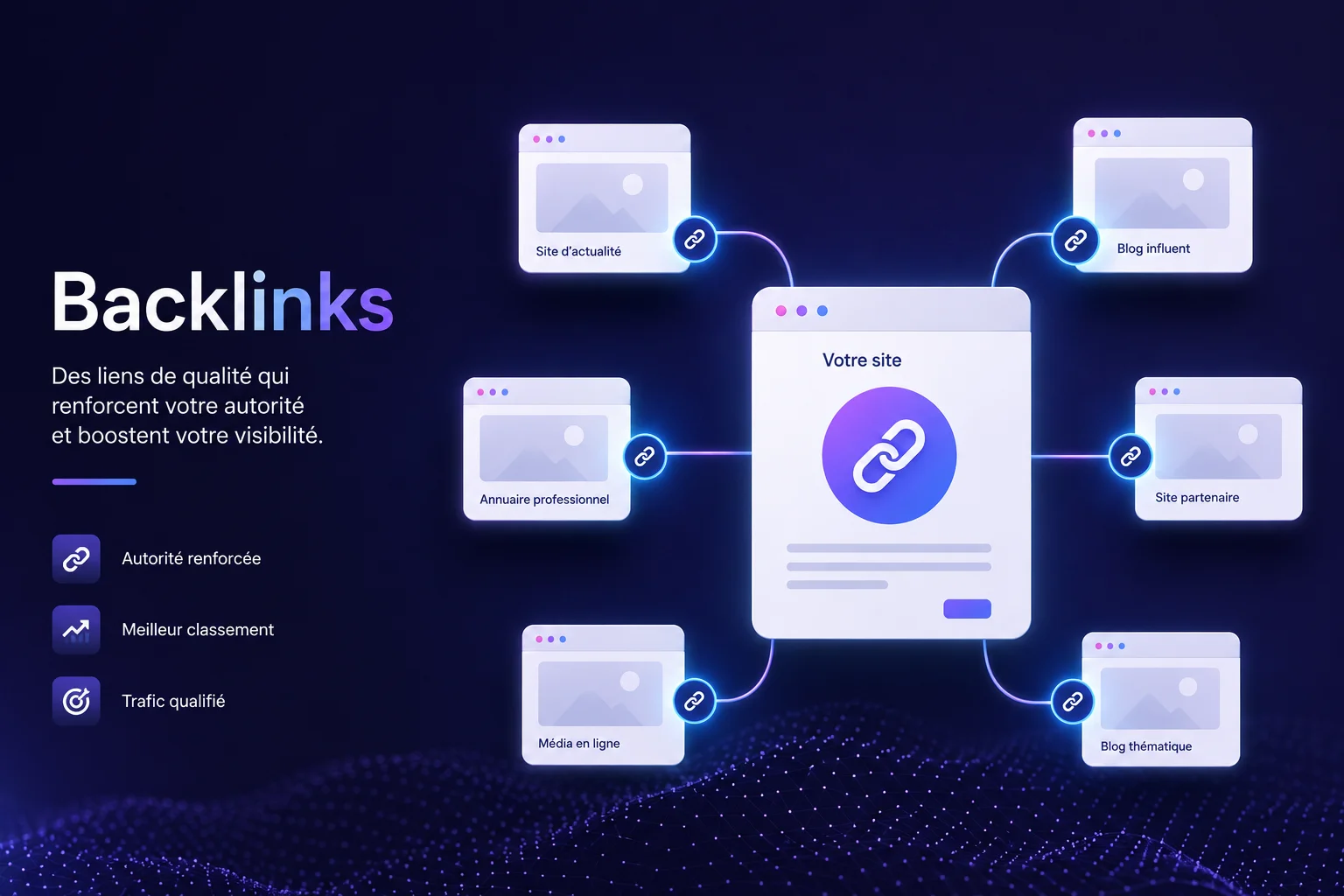 Illustration des backlinks et du référencement naturel