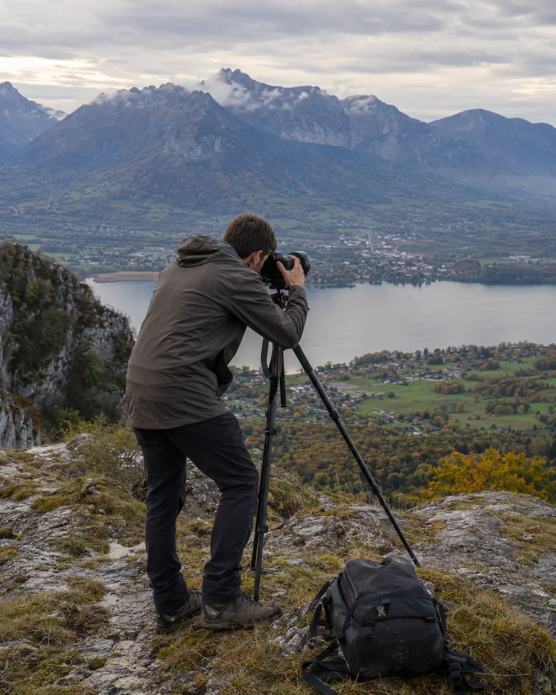 Photographe professionnel utilisant son appareil photo