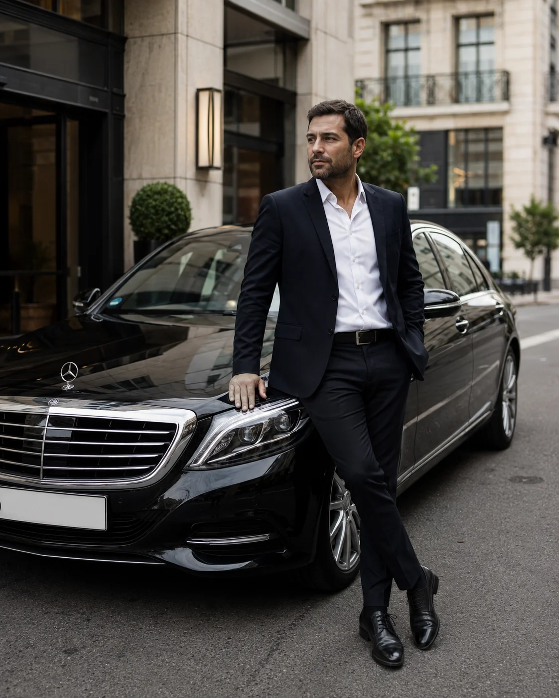 Chauffeur VTC professionnel à proximité de son véhicule